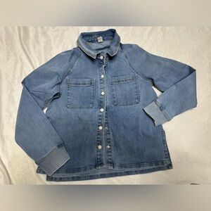 Universal thread denim button down chambray size Small